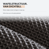 Close-up van de wafelstructuur van de Carmotec Glasdoek