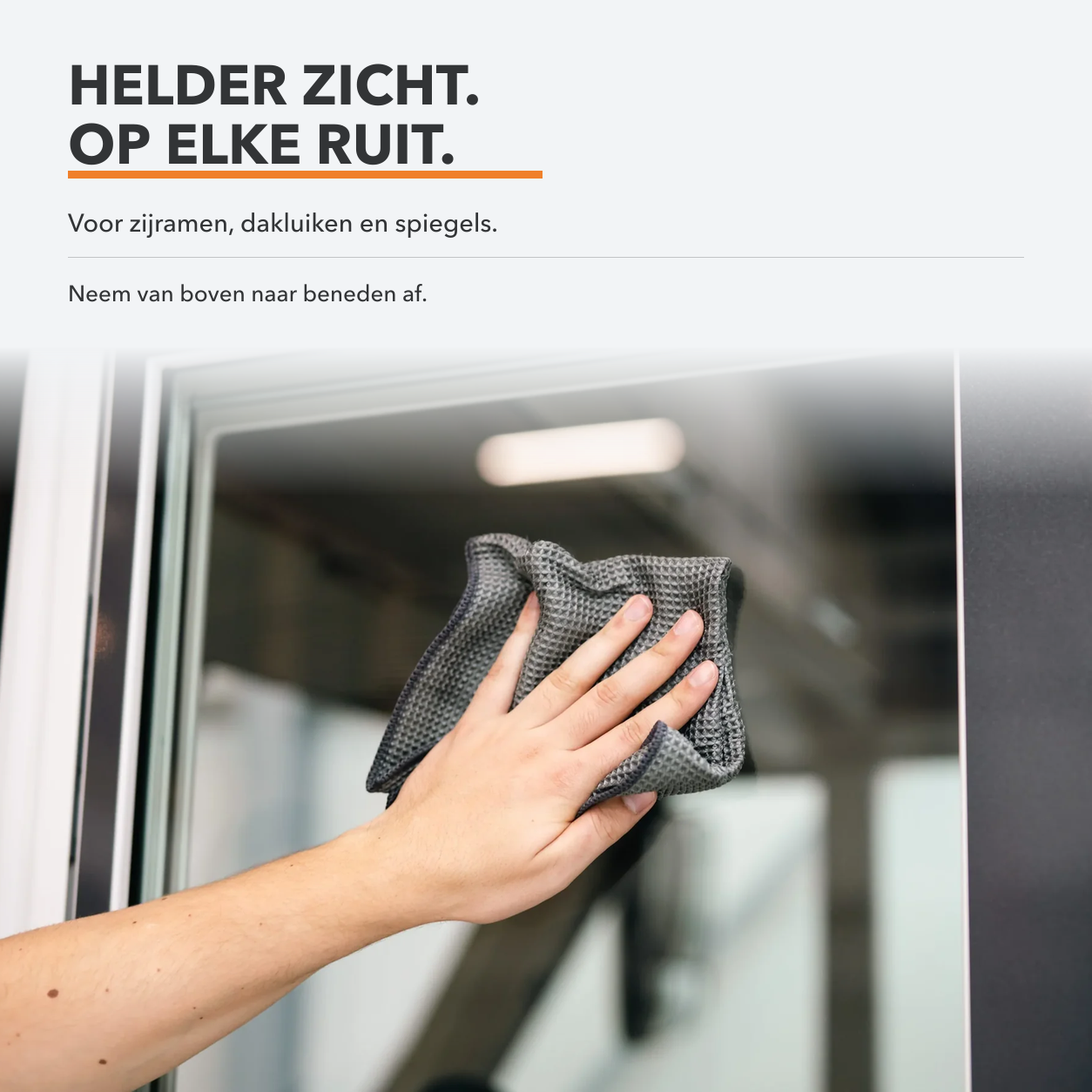 Carmotec Glasdoek neemt het raam van een camper streeploos af