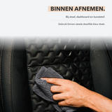 Grijze Carmotec microvezeldoek neemt een stoel in het interieur af