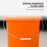 Stevig metalen handvat met witte greep van de Carmotec Washbucket 20L