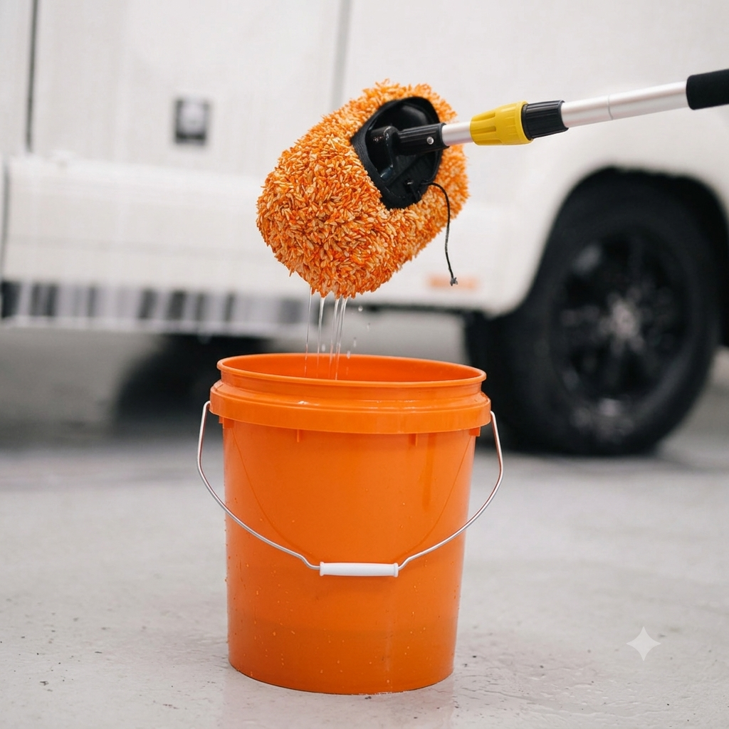 Carmotec Washbucket 20L – wasemmer met uitneembaar vuilrooster voor lakveilig wassen van camper en caravan