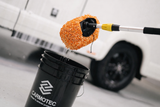 Carmotec Borstel-overtrek microvezel close-up – hoge vezeldichtheid voor zachte en veilige reiniging