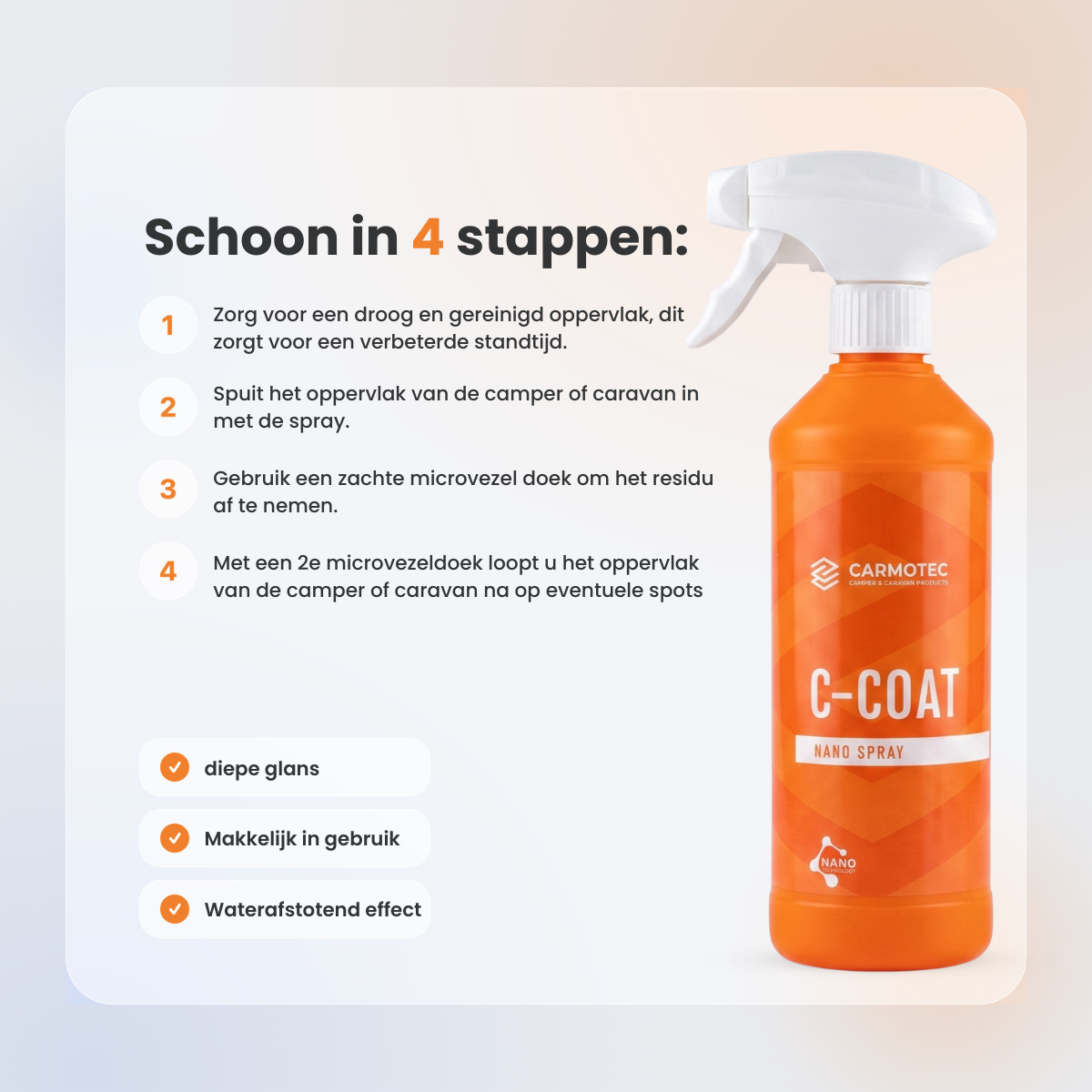 Carmotec C-Coat Nanospray – stap-voor-stap instructie voor het aanbrengen van keramische bescherming
