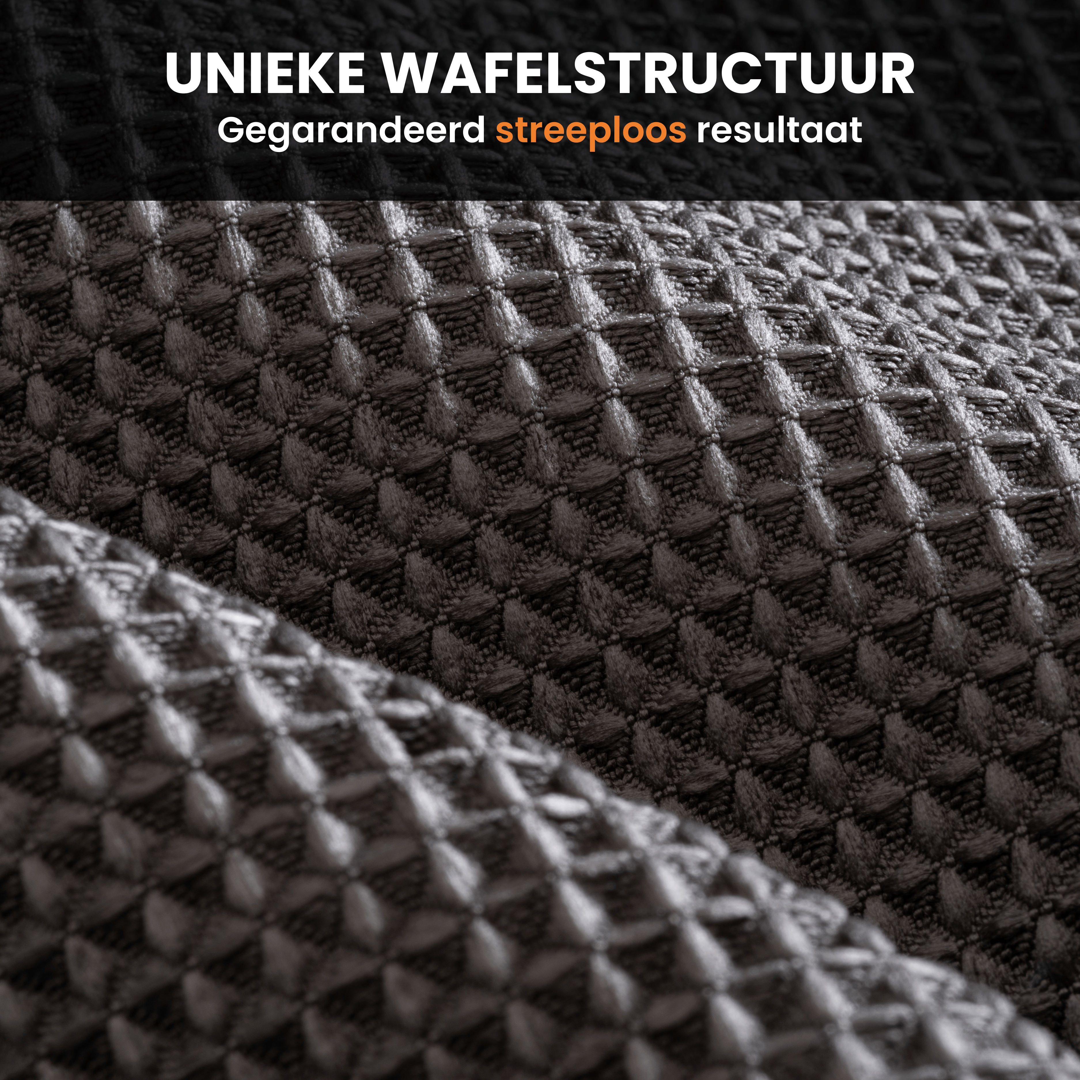 Carmotec Glasdoek wafelstructuur close-up – gegarandeerd streeploos resultaat voor ramen
