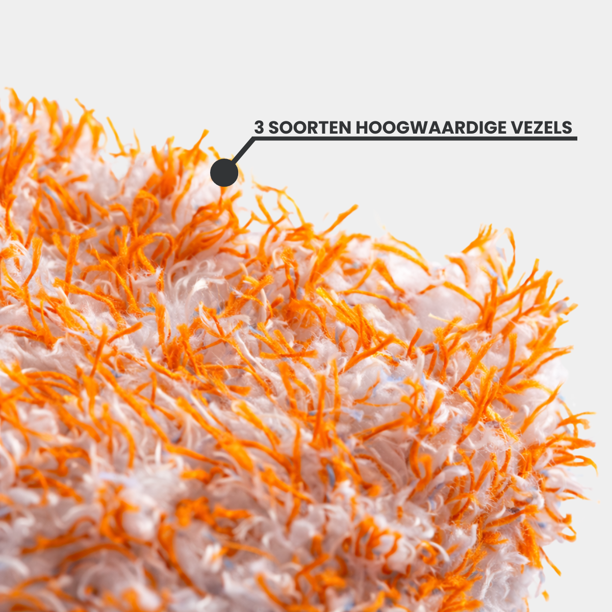 Carmotec Washandschoen oranje vezels close-up – 3 soorten hoogwaardige microvezels